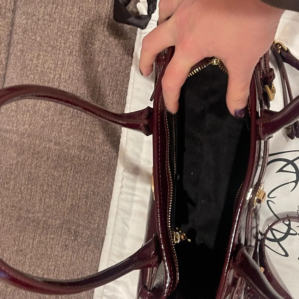 AUTHENTIC ONCE-USED MANC BABY JANE BURGUNDY HANDBAG- sold out online! - Picture 6 of 11